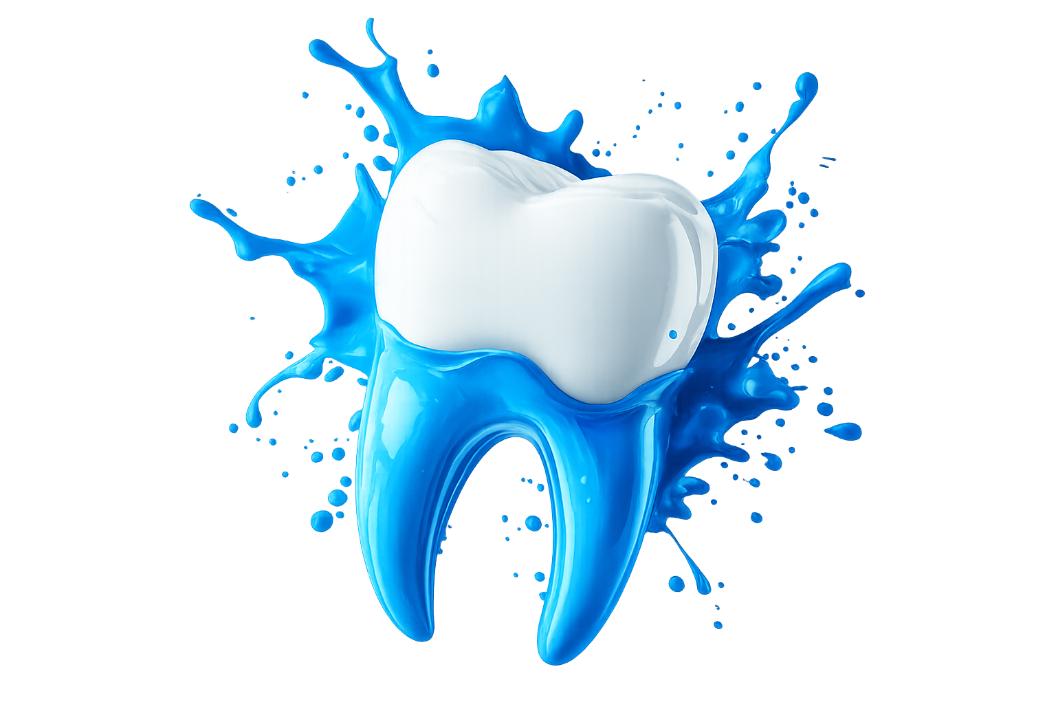 Smilesure 3D tooth with blue water splash